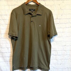 Rag & Bone Polo Shirt Mens XL Green Short Sleeve Cotton Designer Casual